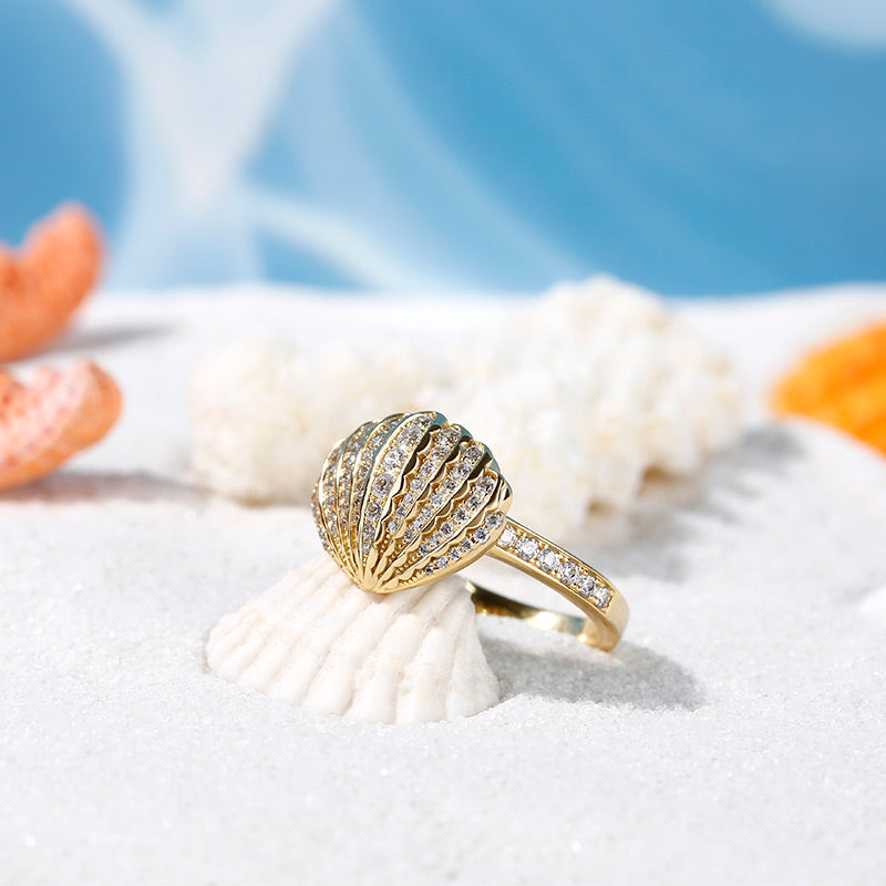 Sea Shell Sterling Silver Ring-JE-Juri Elle