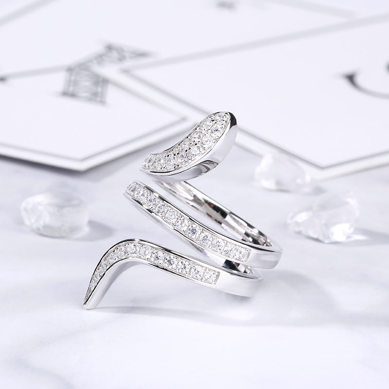 Snake Shape Sterling Silver Cocktail Ring-JE-Juri Elle
