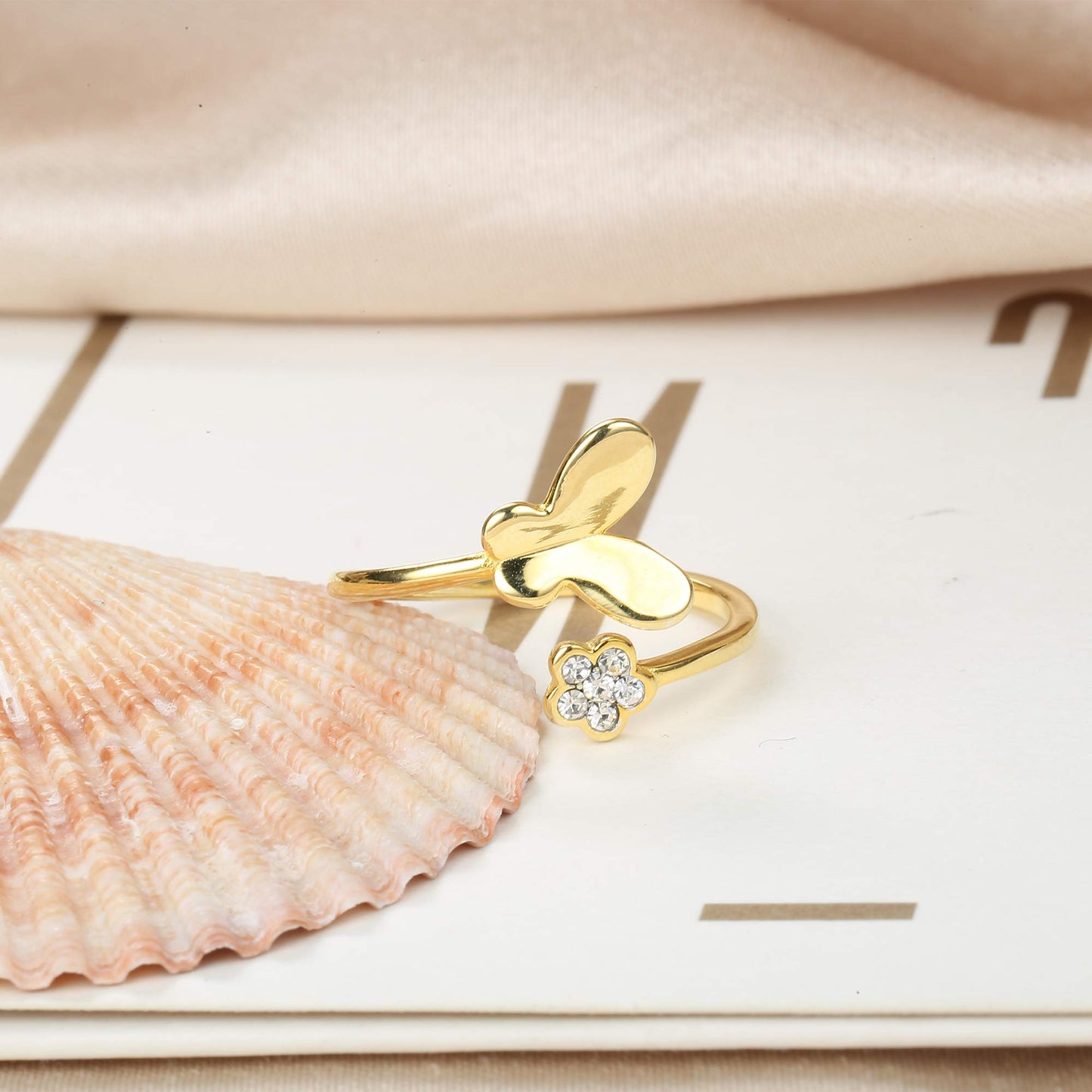 Sterling Silver Butterfly Open Rings