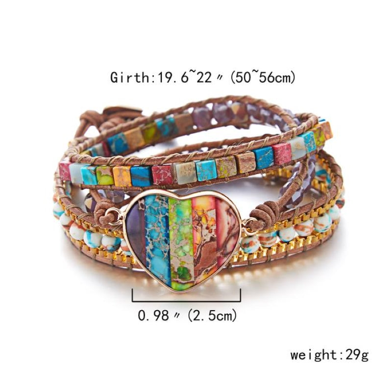 Bohemian Heart Stone Bracelet
