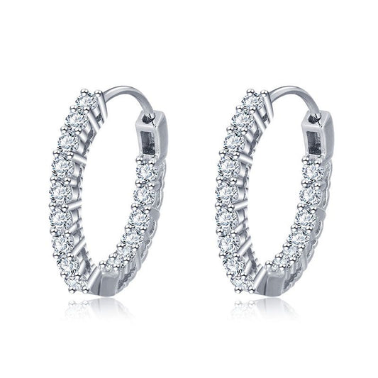 Classic Sterling Silver Hoop Earrings-JE-Juri Elle