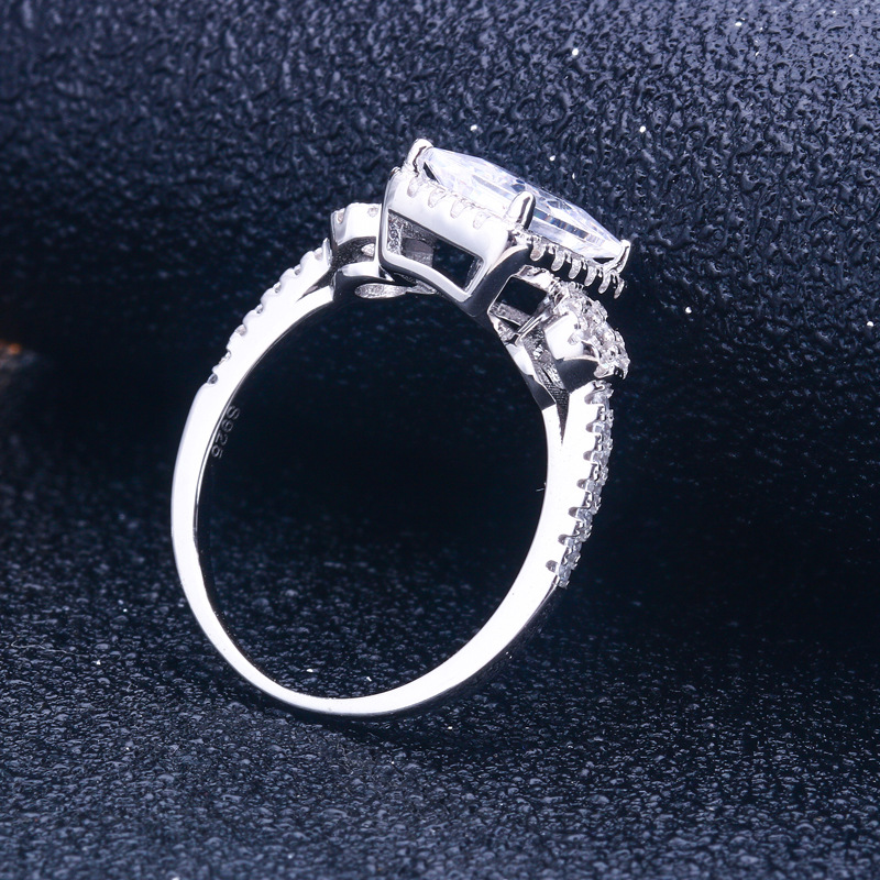 Simple Radiant Cut Sterling Silver Ring-TL-Juri Elle