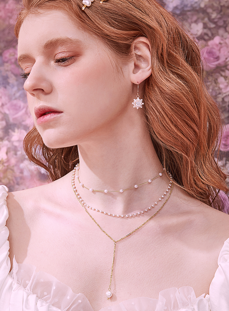 Dance Adventure Pearls Combination Plated 14K Gold Necklace