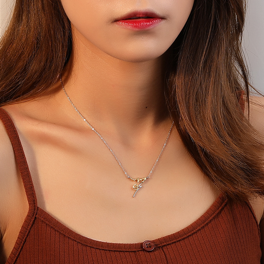 Jupiter Irregular Sterling Silver Plated Platinum Necklace