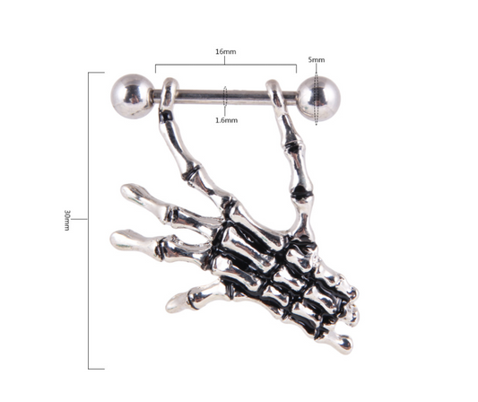 Skull nipple rings