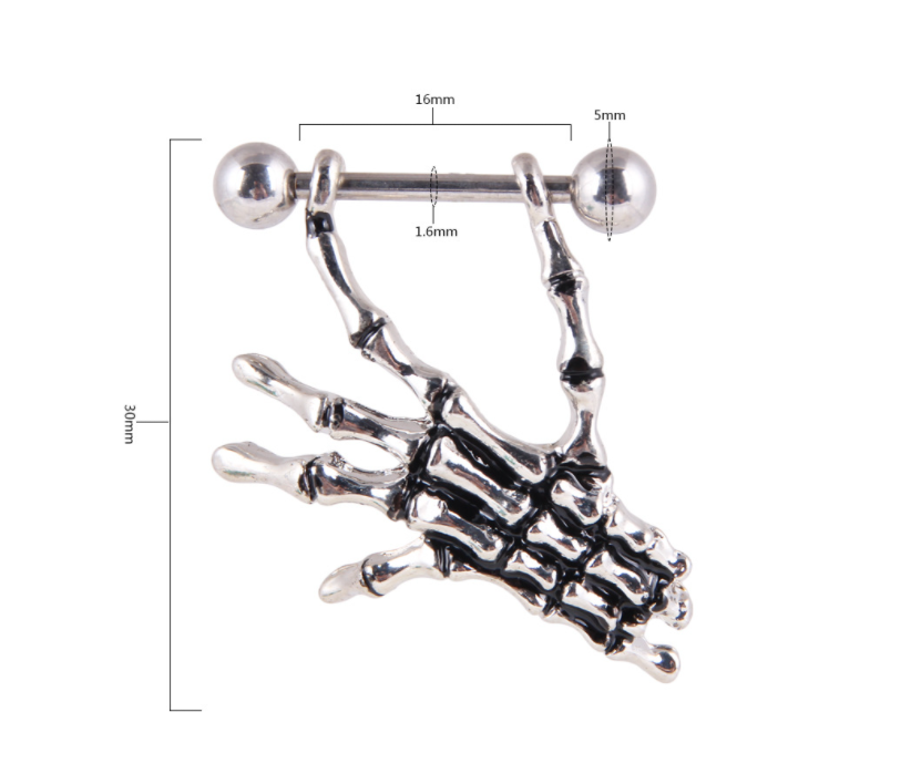 Skull nipple rings