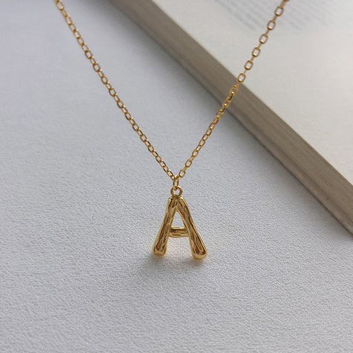 Letter A Sterling Silver Plated Gold Necklace