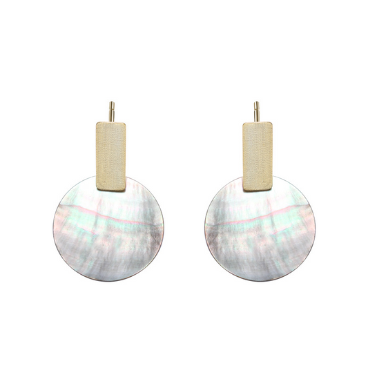 Shell Geometry Sterling Silver Plated Gold Stud Earring