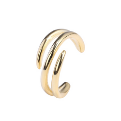 Irregular Lines Sterling Silver Plated Gold Ear Clip