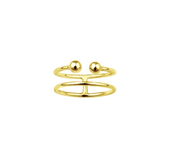 Double Band Ball Ring Gold-J&CO-Juri Elle