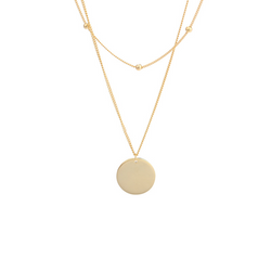 Simple Glossy Round Sterling Silver Plated Gold Necklace