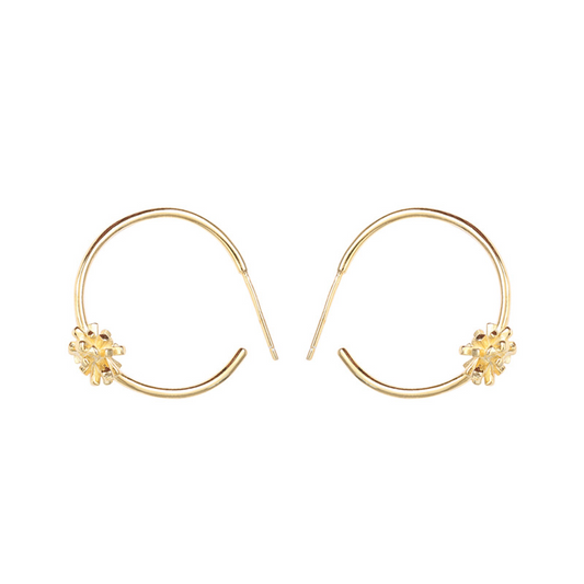 Decorative Flower Sterling Silver Earring