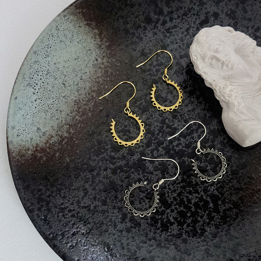 Petal Sterling Silver Plated Gold Earring
