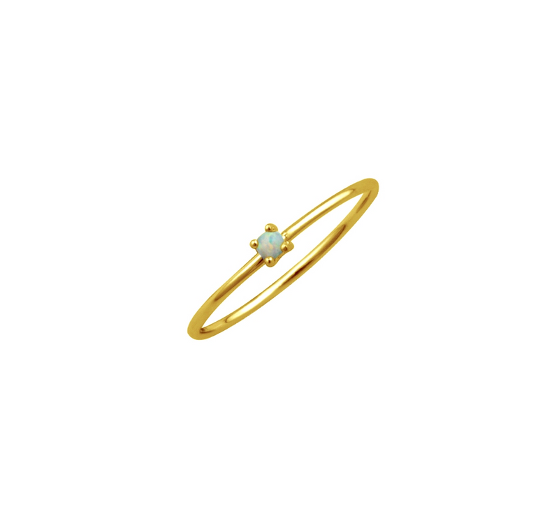 Minimal Opal Ring Silver-J&CO-Juri Elle