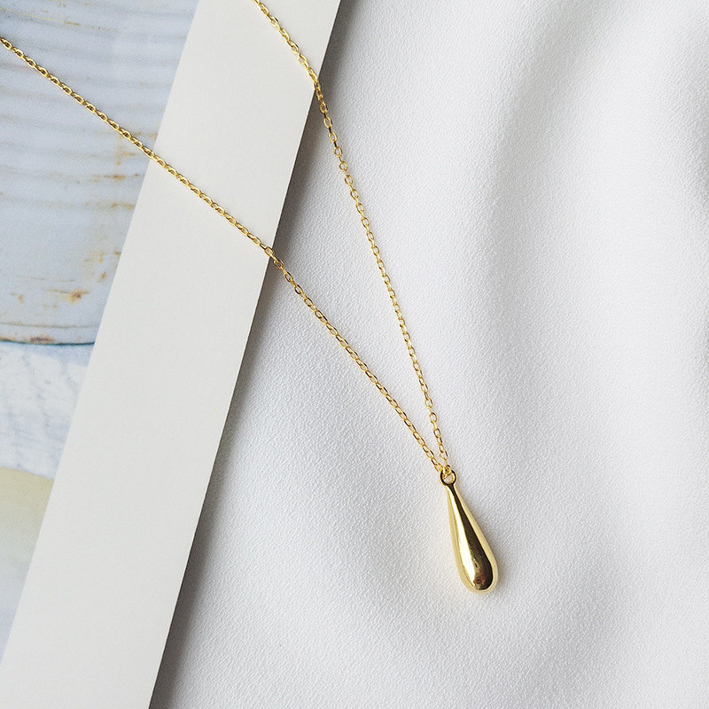 Golden Water Droplets Sterling Silver Plated Gold Necklace