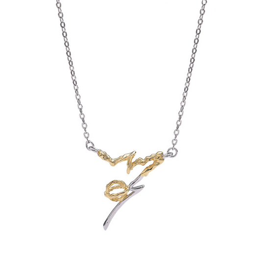 Jupiter Irregular Sterling Silver Plated Platinum Necklace