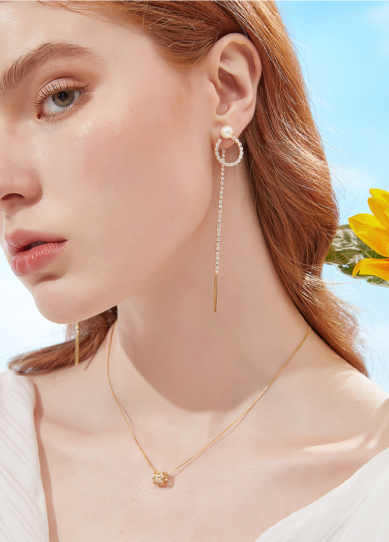 Endless Love Round Cut Silver Plated 14K Rose Gold Necklace