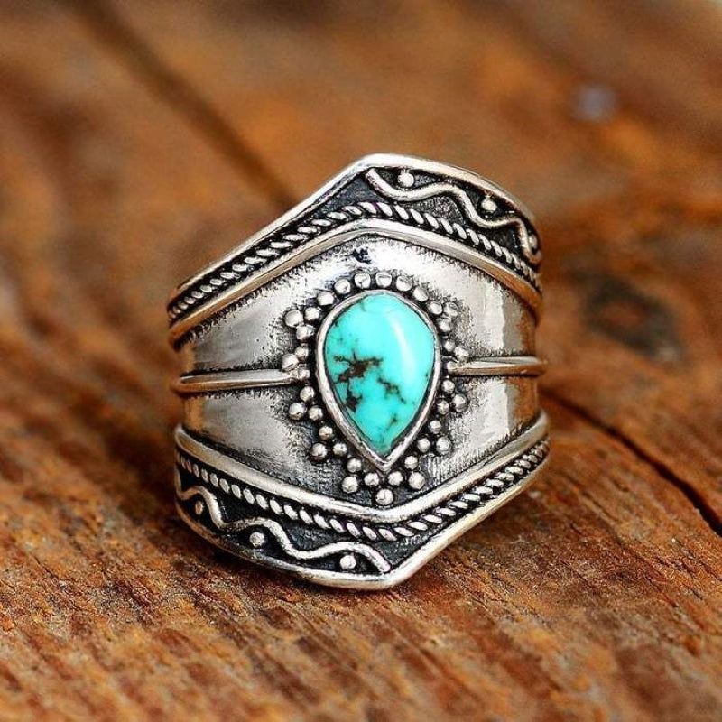 Bague Irrégulière Turquoise Vent de Bohême