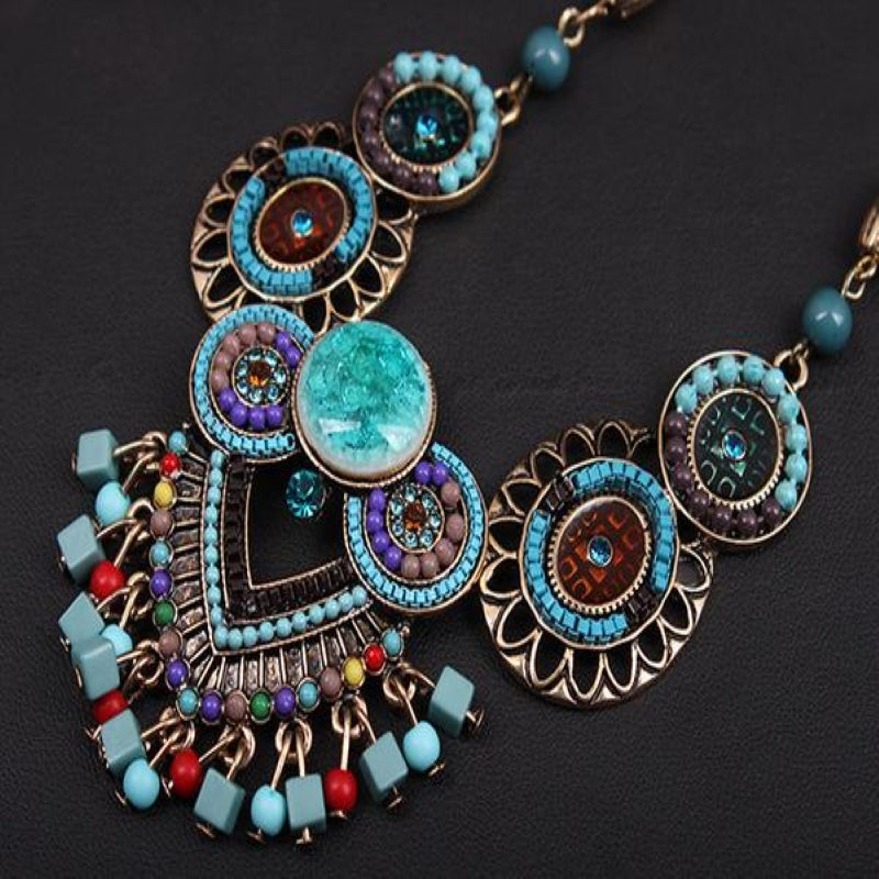 Bohemian Multilayer Colored Beaded Necklace