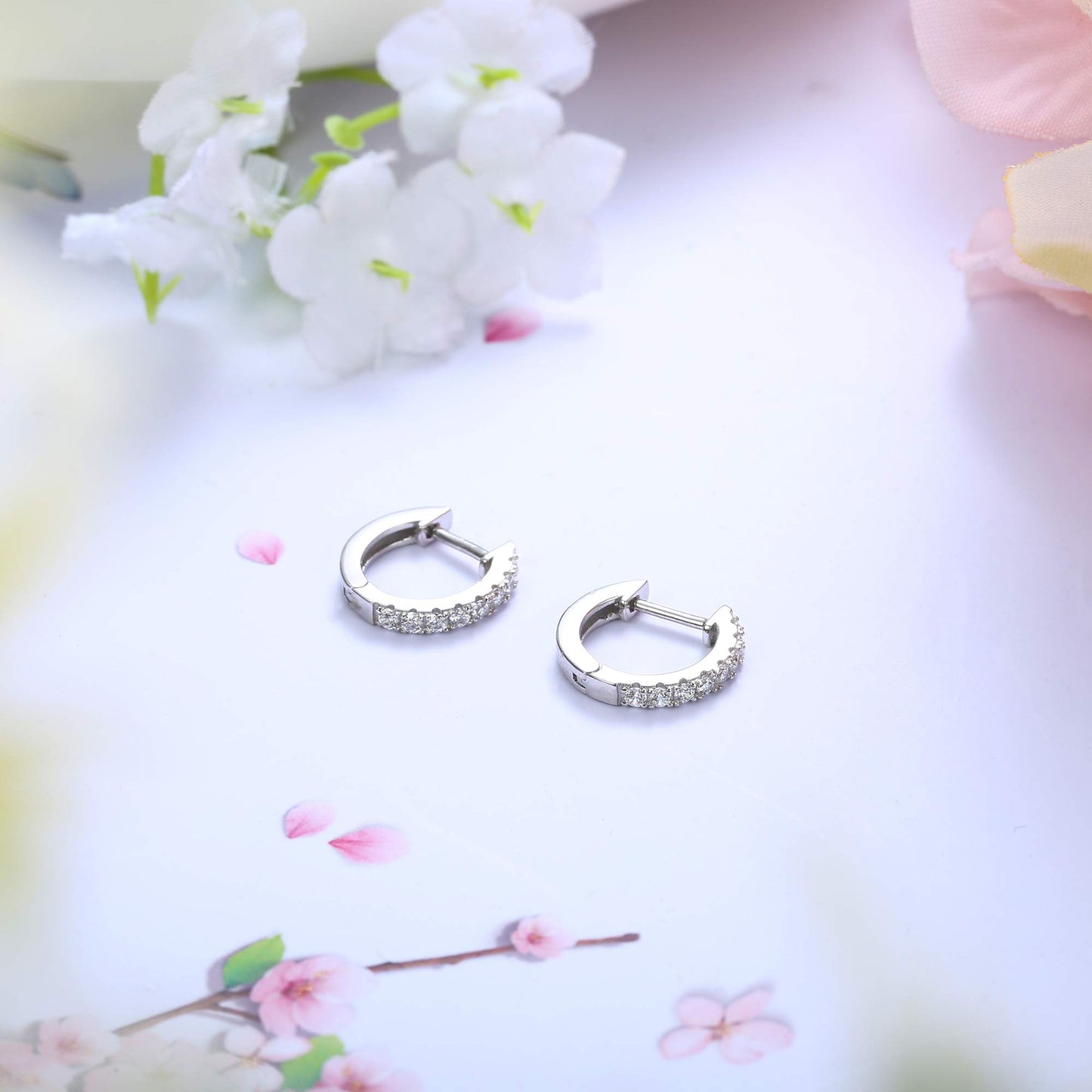 Cubic Zirconias Huggies Earrings for Women
