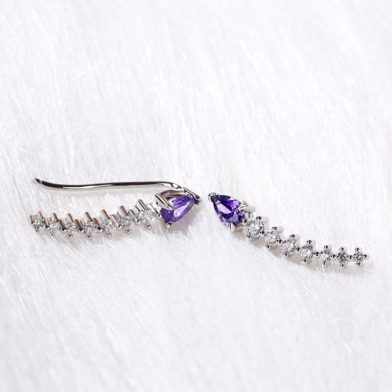 Royal Amethyst Climber Earrings-JE-Juri Elle