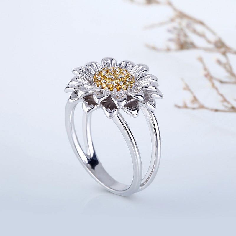 Sunflower Sterling Silver Ring-JE-Juri Elle