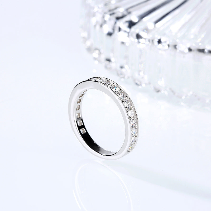 Simple Channel Set Sterling Silver Women's Band-JE-Juri Elle