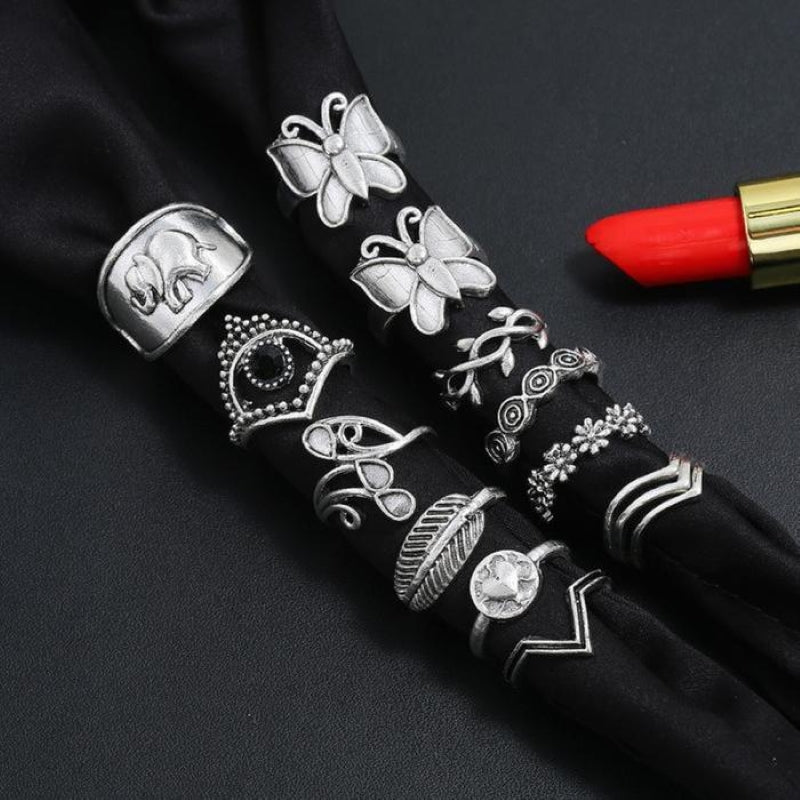 Bohemian Flower Elephant Set 14 Pieces