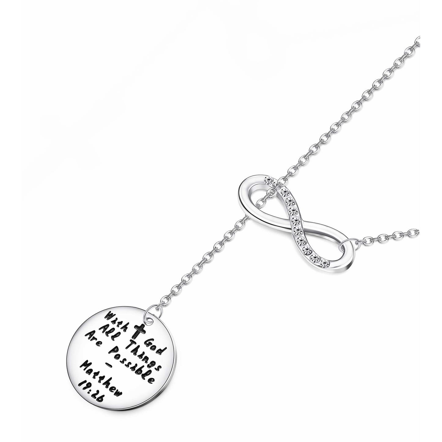 Stainless Steel Cross Necklace Infinity Necklace Religious Necklace Jewelry Inspirational Gift Chain Necklace for Women Men