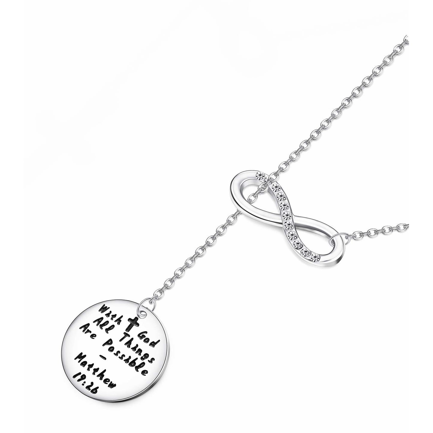 Stainless Steel Cross Necklace Infinity Necklace Religious Necklace Jewelry Inspirational Gift Chain Necklace for Women Men