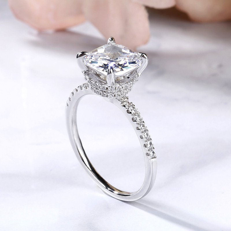 Classic Cushion Cut Sterling Silver Ring-JE-Juri Elle