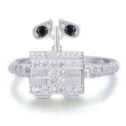 Robot WALL-E Inspired Sterling Silver Ring