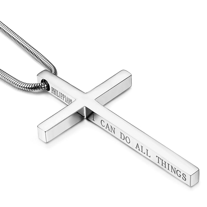 Steel Stainless Steel Cross Necklace for Men