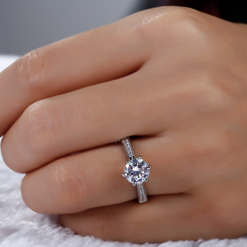 Classic Round Cut Sterling Silver Ring-JE-Juri Elle