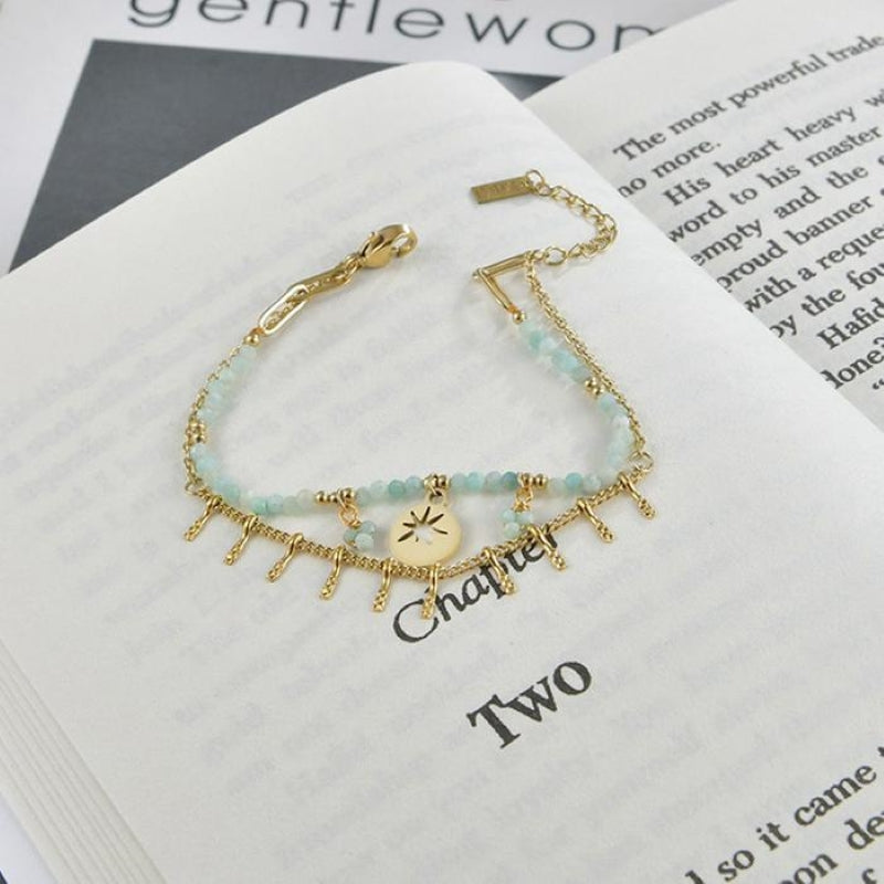 Bohemian Double Tassel Bracelet With Hollow Stars