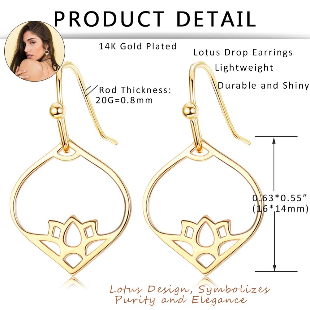 Lotus Drop Earrings for Women