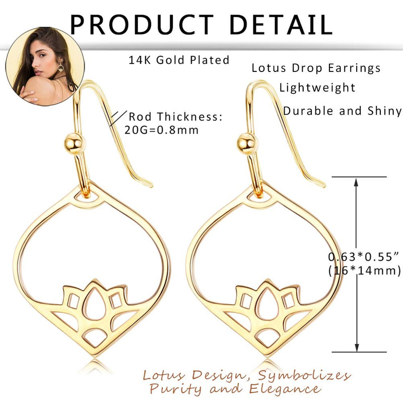 Boucles d'oreilles pendantes Lotus pour femme