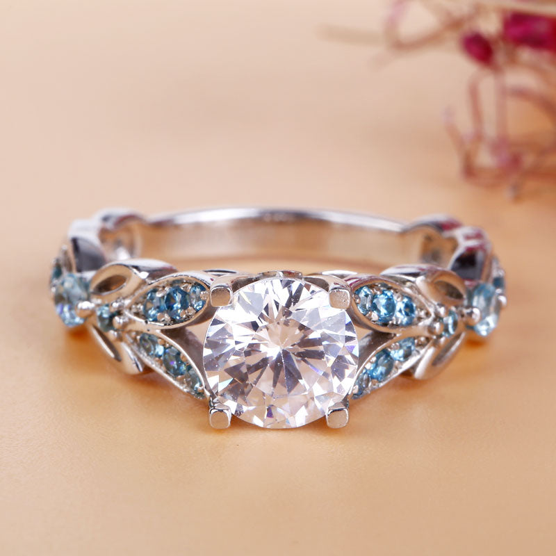 Butterfly Round Cut Sterling Silver Ring-JE-Juri Elle