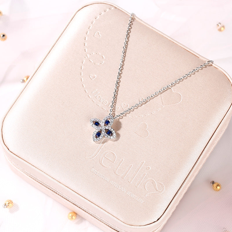 Lucky Flower Sterling Silver Necklace-JE-Juri Elle