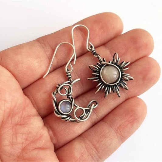 Bohemian Sun Moon Earrings