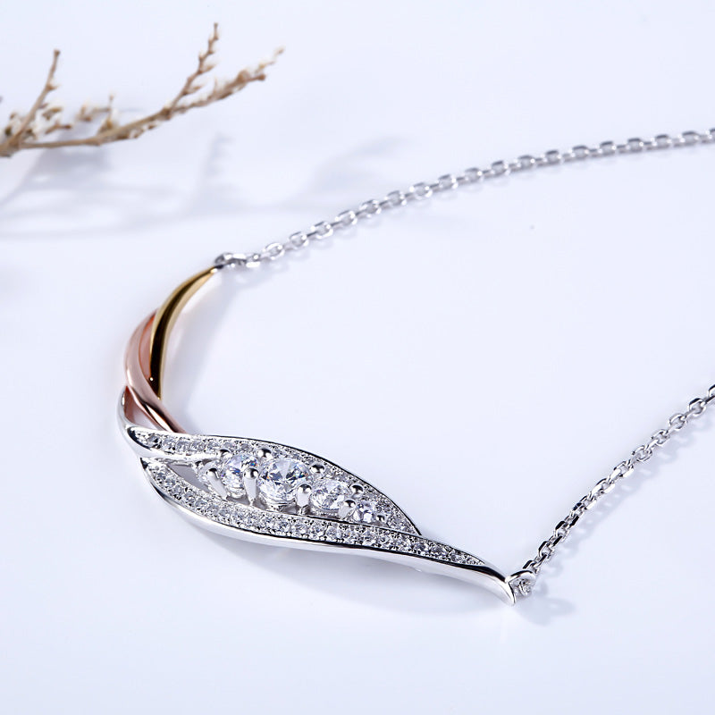 Fancy Tri-Tone Necklace-JE-Juri Elle