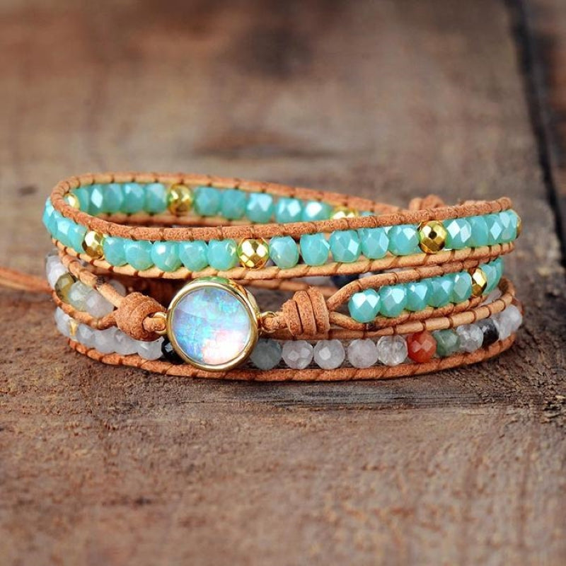 Bohemian Multi-colored Agate Bead Bracelet