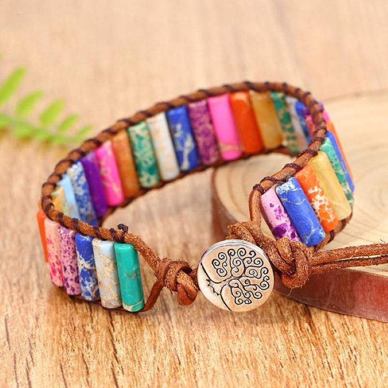 Bohemian Hand-woven Colorful Stone Bracelet