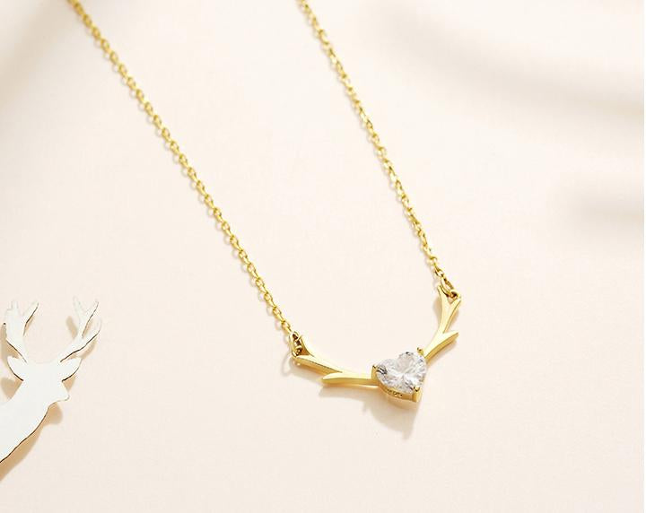 Elk Heart Cut Sterling Silver Necklace