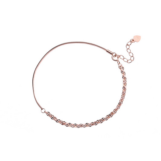 Classic Elegant Sterling Silver Plated Rose Gold Bracelet