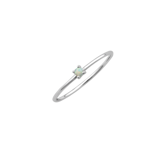 Minimal Opal Ring Silver-J&CO-Juri Elle