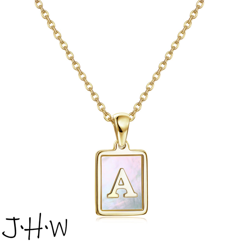 J·H·W 14K Gold Plated Initial Necklace for Women
