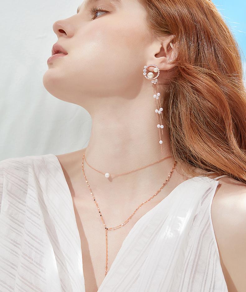 Glossy Pearl Combination Sterling Silver Necklace