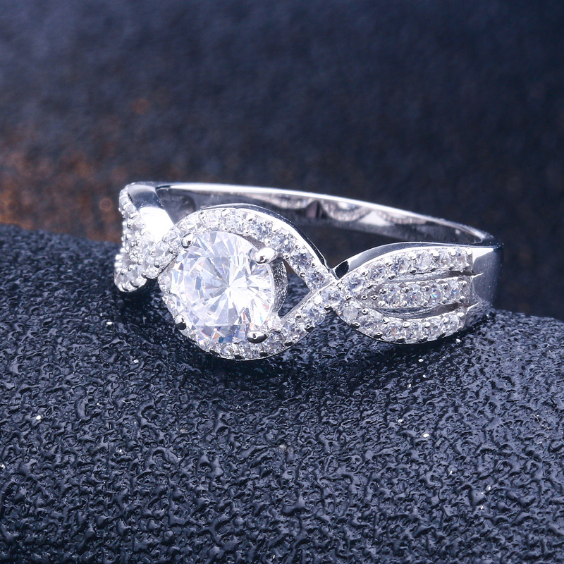Shiny Round Cut Sterling Silver Ring-TL-Juri Elle