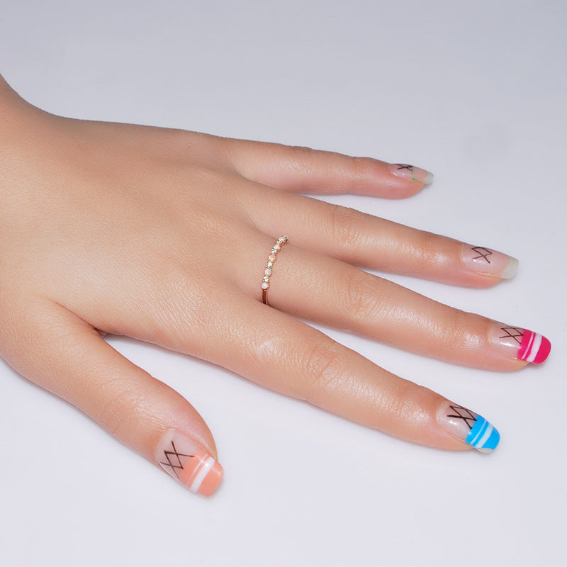 Six Opal Stones Sterling Silver Ring-DL-Juri Elle